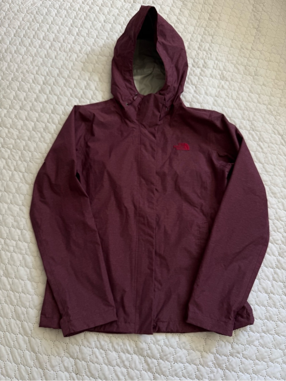 The North Face Women’s Hooded Rain Jacket — Maroon